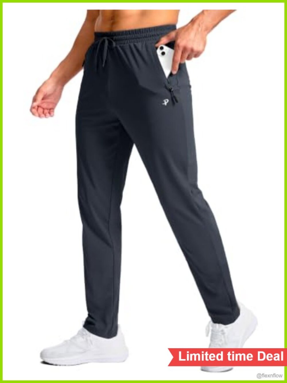 Men's Tall Sweatpants Lightweight Joggers with Zipper Pockets